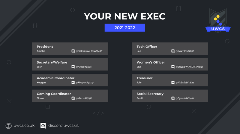 Infographic detailing the new exec committee