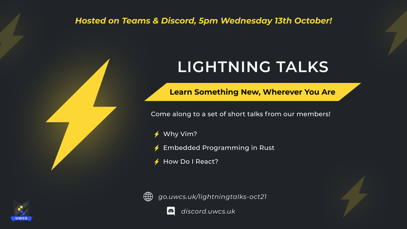 Lightning Talks Promo - Wednesday 13th 5pm